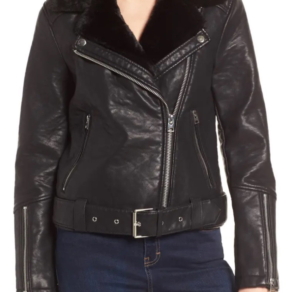 TopShop Vardy Faux Leather Biker Jacket - Picture 2 of 5